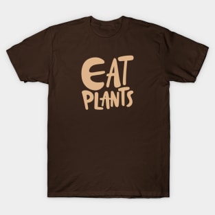 Eat Plants Retro Vintage Text T-Shirt